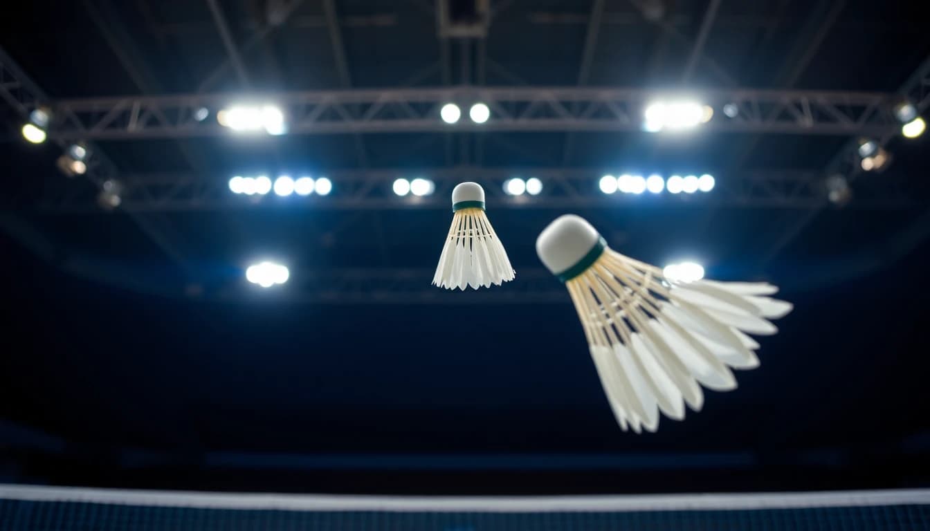 Joueur de badminton en action